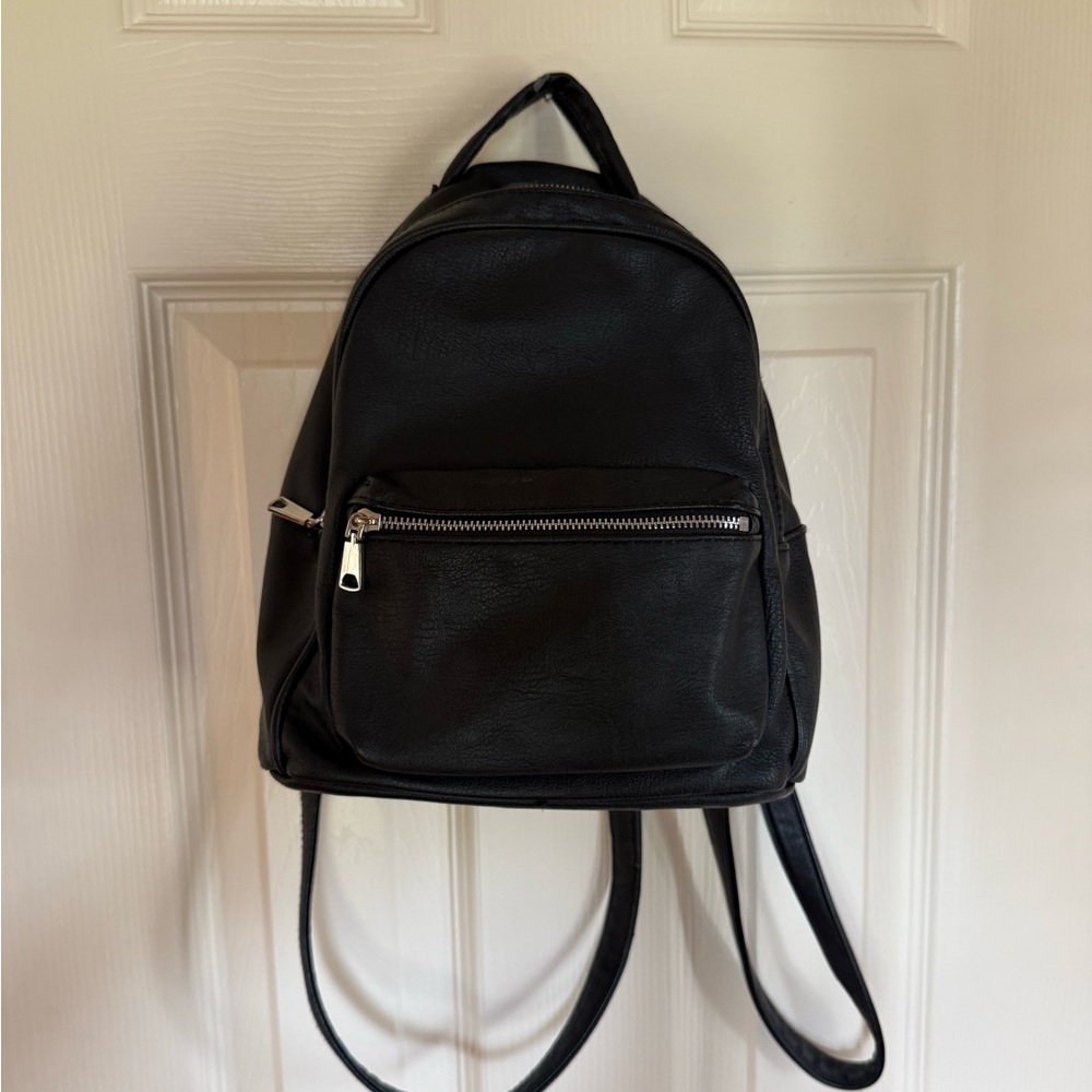 H&M Black Leather Backpack